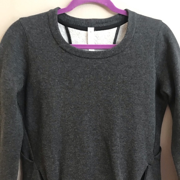 Lululemon Sweater Pullover Pockets Gray Sz 4 - Picture 2 of 7